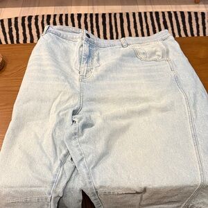 Women's Light Blue Barrel Leg Jeans